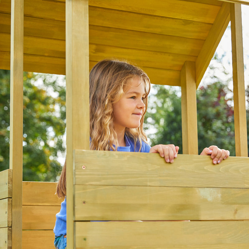 Treehouse Wooden Play Tower, with Wavy Slide & Cargo Net - FSC<sup>®</sup> certified